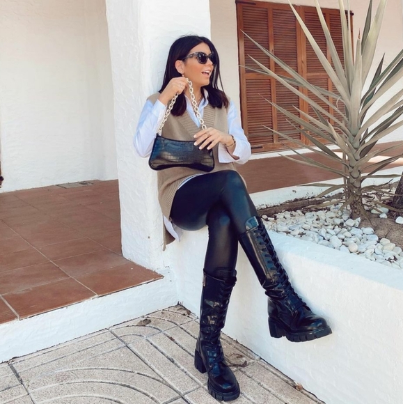 ZARA | Bloggers Fave Black Croc Faux Leather Bag - Picture 6 of 16